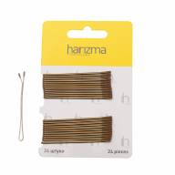 Невидимки harizma 70 мм., волна, коричневые, 24 шт., арт. h10538-04