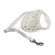 Поводок-рулетка для собак Flexi Glam Flowers лента S 3 м., 12кг. белый, цветы-стразы, арт. 01060 0  (01060 0)