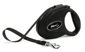Поводок-рулетка для собак Flexi Leather CC лента M 5м., 25кг., черный, арт. 01871 2  (01871 2)