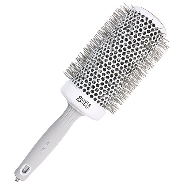 Термобрашинг Olivia Garden Expert Blowout Speed XL Wavy Bristles White&Grey с нейлоновой щетиной 65 мм., арт. ID2028/OGBCI65 XL
