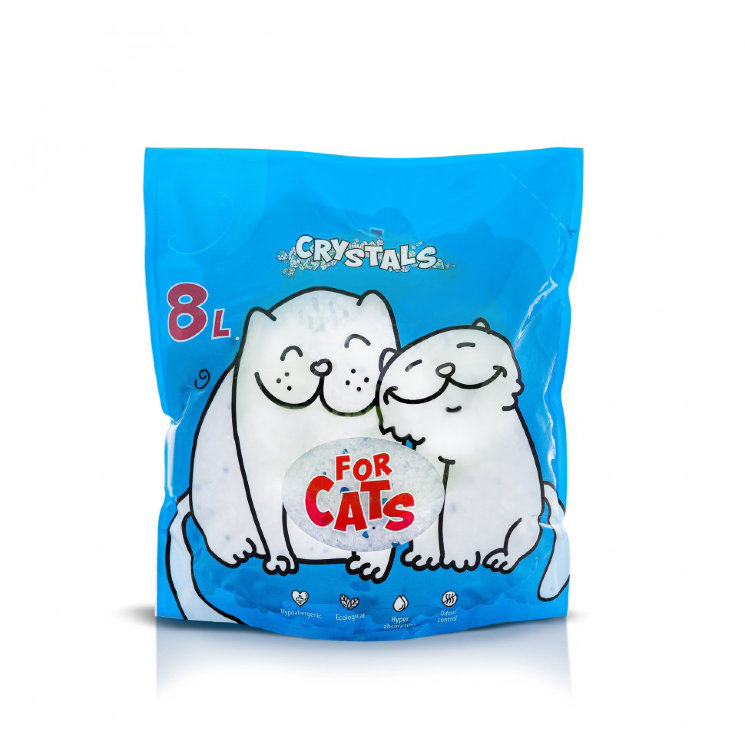Силикагелевый наполнитель для кошек For cats 8 л., без аромата, арт. TUZ034