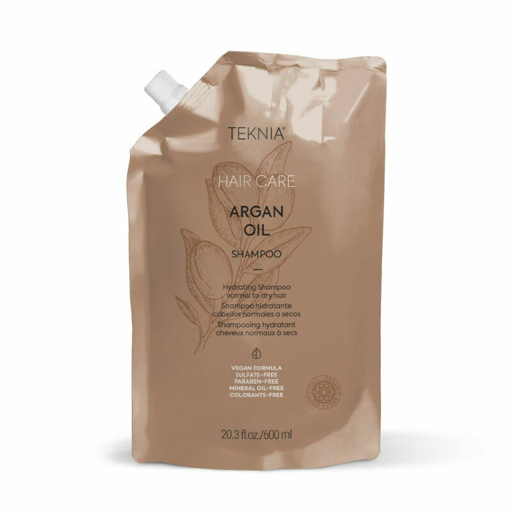 Шампунь увлажняющий, аргановый для нормальных и сухих волос Teknia Argan Oil Shampoo, 600 мл., в пакете, арт. 44889